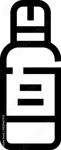 Spray bottle creating a fine mist icon outline