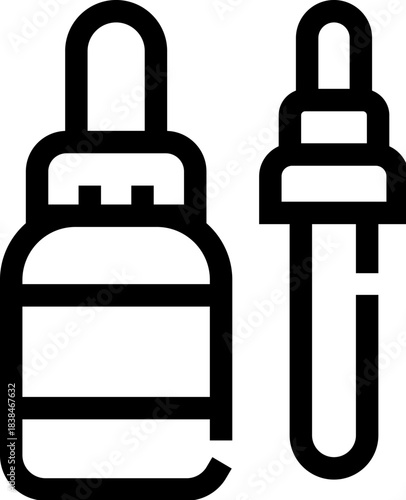 Skincare serum bottle and dropper pipette icon