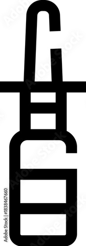 Stylized chinese character creating modern line art icon