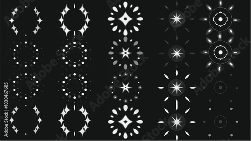 black and white background with stars