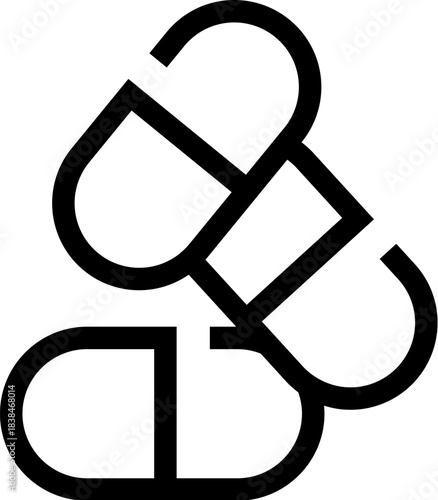 Abstract line art rendering medicine pills healthcare