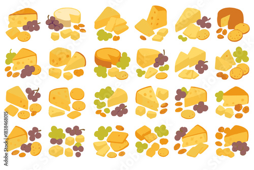 Cheese and crackers with fruits displayed on a white surface for a casual gathering or snack time