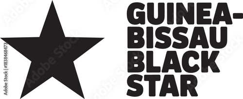 Guinea-Bissau black star emblem national symbol element design vector silhouette illustration