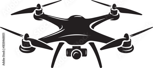 Modern unmanned aerial vehicle drone with camera for photography and videography