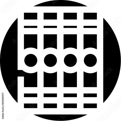 Audio mixer console faders equalizer black icon