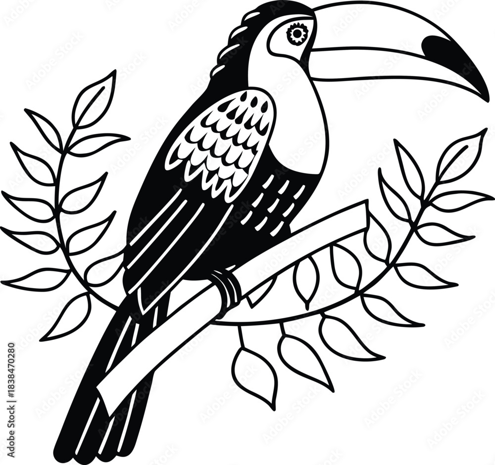 Fototapeta premium toucan bird logo vector illustration 