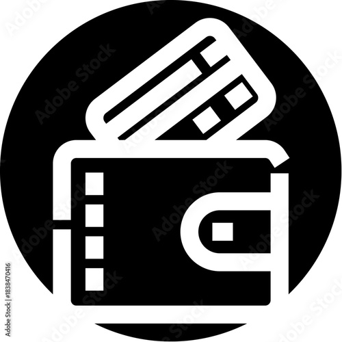 Wallet with credit card icon for payment methods