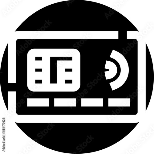 Credit card icon for contactless payments and transactions