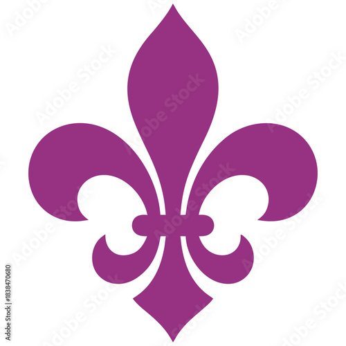 Fleur-de-lis Symbol in Purple T-Shirt Design