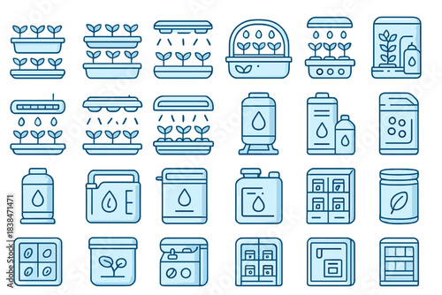 Pictures show various gardening tools and equipment for indoor plant care with focus on watering and nurturing plants