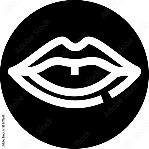 Lips icon with gap tooth talking and speaking