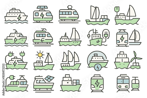 Electric water and transport vehicles featured in various designs and settings