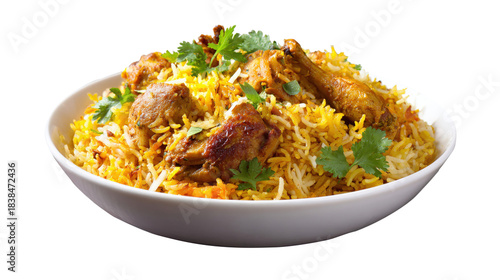 A plate of food with rice and meat