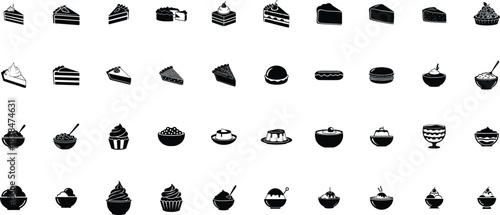 Black ink blot and splash vector icon set illustration