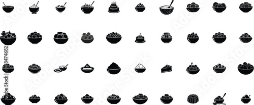 Black ink blot and splash vector icon set illustration