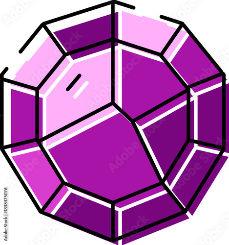 Purple faceted gemstone icon representing precious jewelry concept