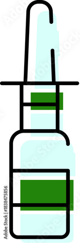 Nasal spray bottle icon for allergy relief medicine