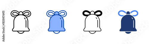 Christmas Bell icon set multiple style collection