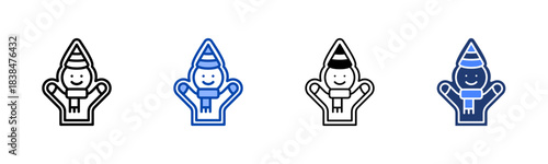 Gingerbread Man icon set multiple style collection