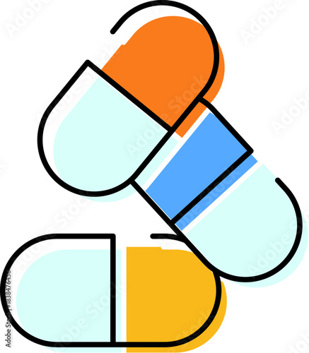 Medicine capsules representing health, pharmacy, and medication treatment
