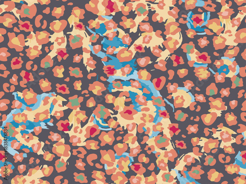 Full seamless leopard cheetah animal skin pattern. Background texture design for textile fabric print. Suitable for fashion use.