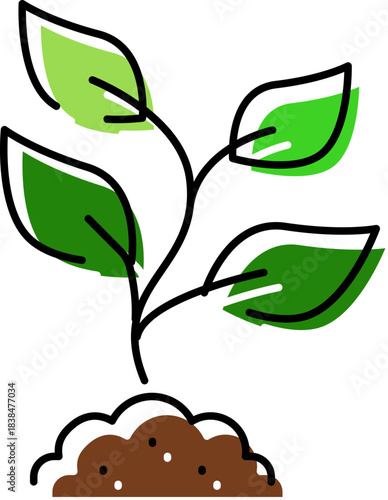 Plant sprout concept growing from soil
