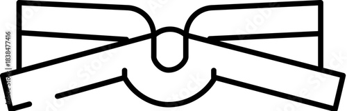 Black belt icon representing martial arts skill achievement