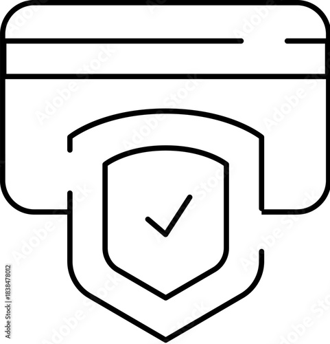 Credit card with shield icon showing secure payment