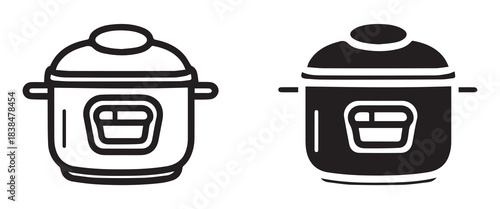 Crock Pot Icon Vector Illustration for Cooking and Kitchen Appliance Design. Minimalist Slow Cooker Vector Icon for Recipes, Meal Prep, and Culinary Projects.