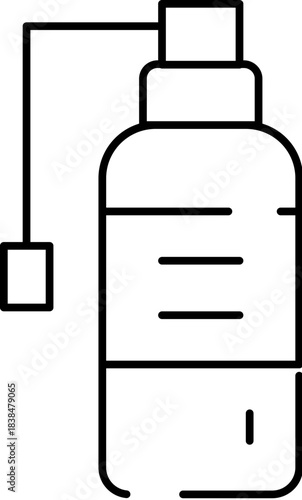 Nasal spray bottle line art icon illustrating allergy relief