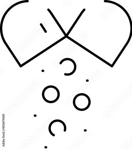 Capsule opening and releasing granulated medicine line icon