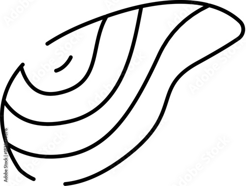Salmon fish fillet line art icon illustration