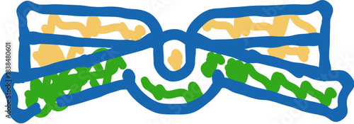 Sushi maki roll blue outline food drawing