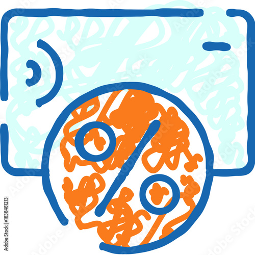 Credit card offering discount percentage cashback doodle sketch