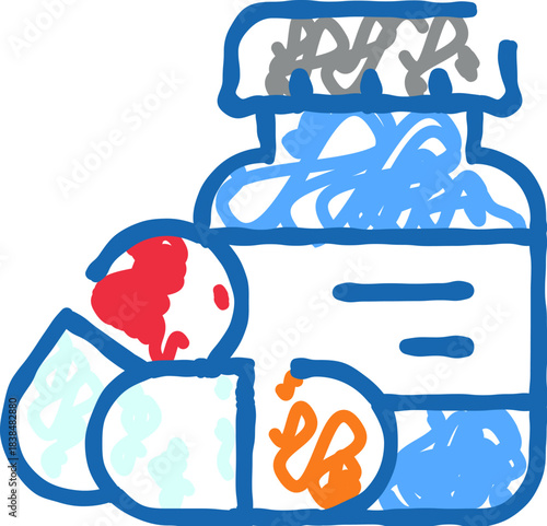 Medicine bottle with capsules for health treatment