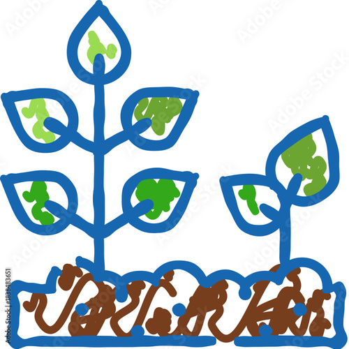 Plant seedlings emerging from soil growing new life