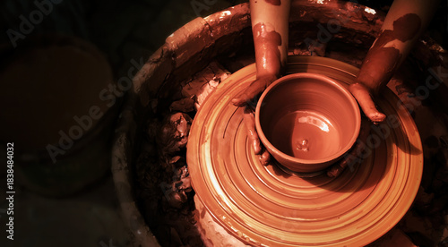 Working With Clay Pot in Ceramic Workshop