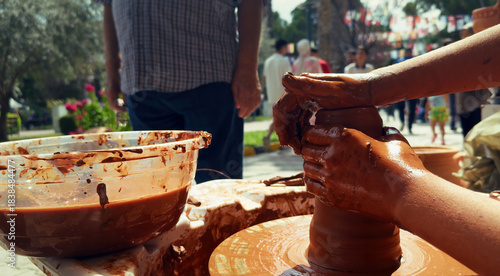 Working With Clay Pot in Ceramic Workshop