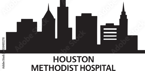houston methodist hospital skyline silhouette vector