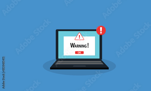 Warning.Spamming attack. Email fraud alert concept. stock illustration
