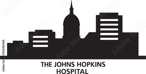 the johns hopkins hospital vector illustration