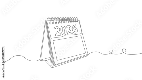 Simple line art calendar sketch for planning and organization