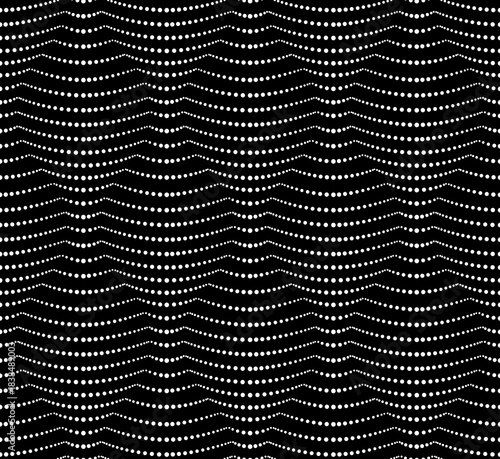 Black and white seamless pattern. Modern geometric background. Dotted grid.