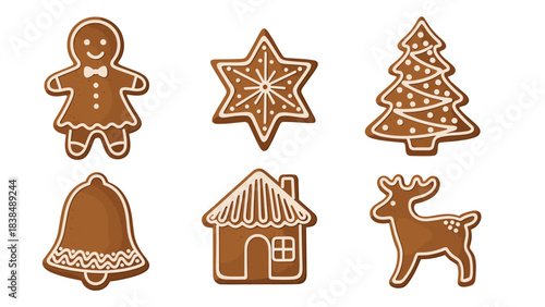 Assorted gingerbread cookies white