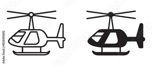 Helicopter Icon Vector Illustration for Aviation, Travel, and Transportation Design