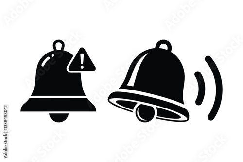Notification bell icons with alert and sound waves
