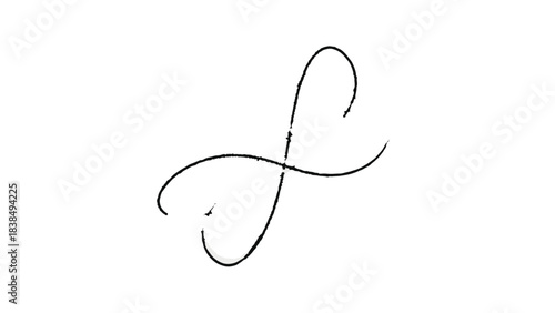 Elegant, flowing abstract symbol representing infinity and connection, rendered in a minimalist black and white style.