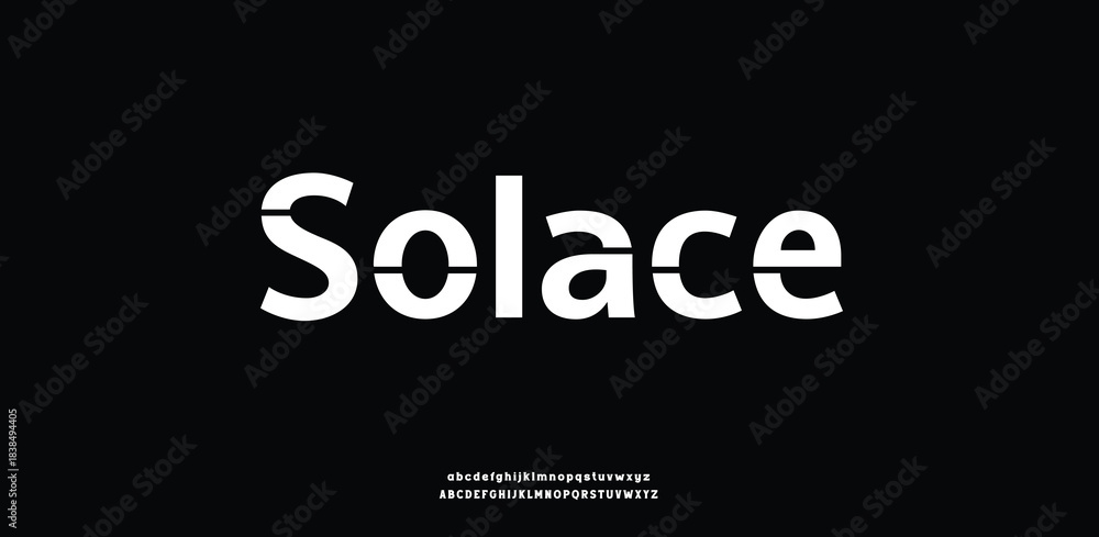 Obraz premium solace Modern serif font with minimalist curves and soft edges, ideal for branding, logos, and editorial design