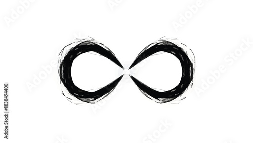 Abstract brushstroke infinity symbol represents endless possibilities and eternal connection