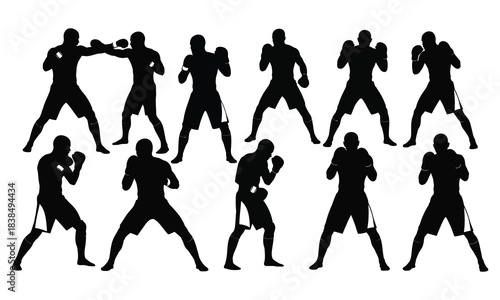Martial Arts Silhouette Set Karate and Taekwondo Poses